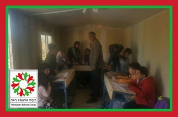 مدرسه موقت برای روستای حسن سلیمان